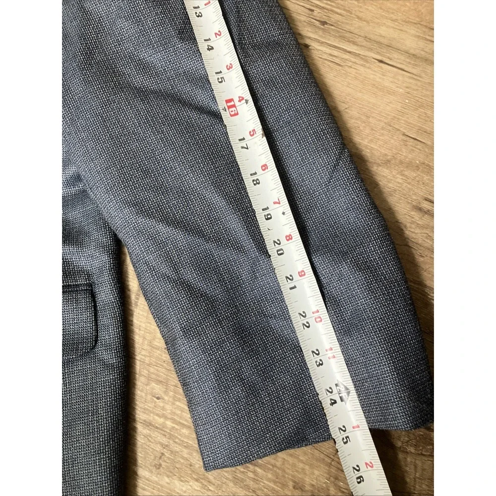Joseph Abboud Indigo Blue 52R Sport Coat Wool Silk Plaid Blazer